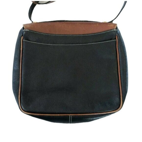 Bally Vintage Black and Brown Leather Crossbody Flap Front Bag - Picture 4 of 11